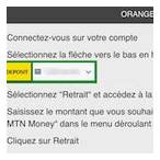 comment faire un retrait sur premier bet avec orange money